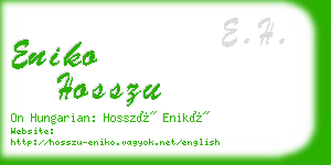 eniko hosszu business card